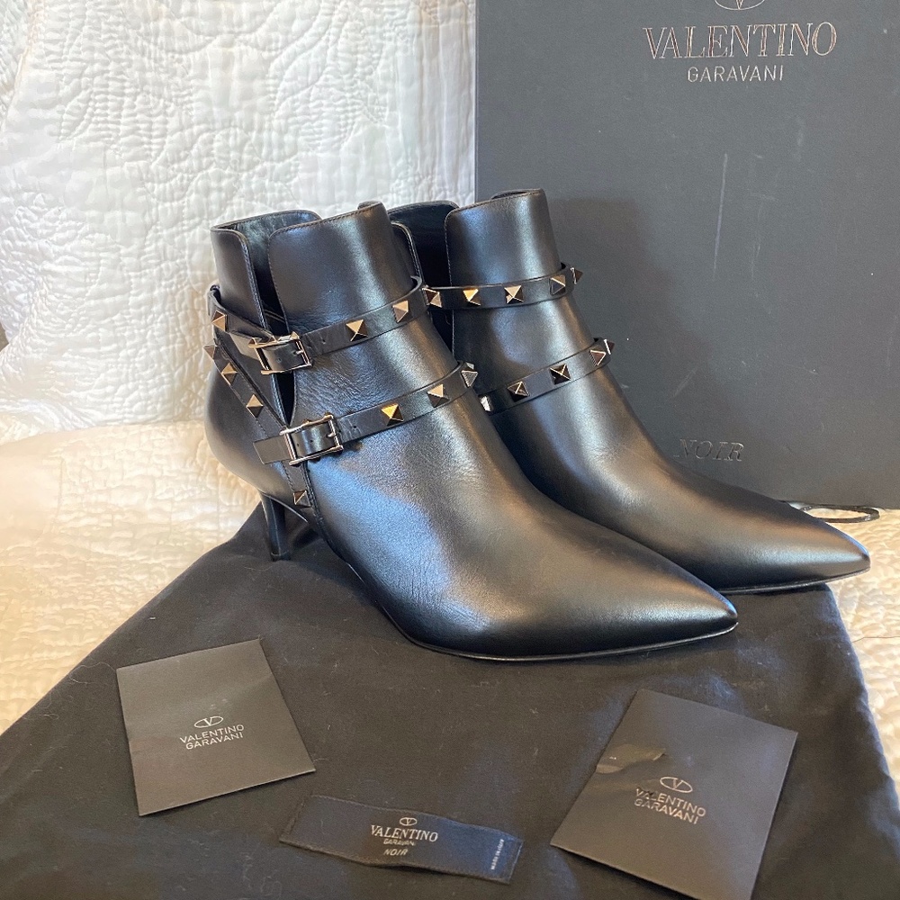 Valentino Rockstud leather ankle boots